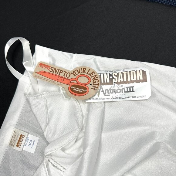 Vintage NWT Montgomery Ward white adjustable length satin slip, Size 16 - Picture 5 of 7